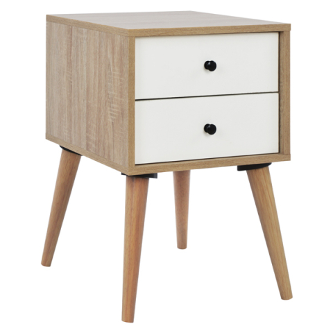 OLIVER - Nightstand Oliver HM2225 Natural-White 40Χ40Χ60