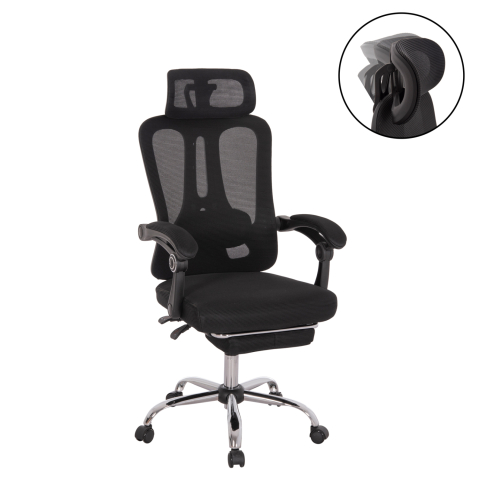 Scaune de birou - OFFICE CHAIR BARNET HM18258.01 BLACK MESH-BLACK FRAME NYLON 61x62x123Hcm.
