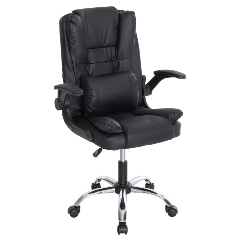 Scaune de birou - OFFICE CHAIR CANAN HM1201 BLACK PVC--CHROME BASE 66x61x105Hcm.