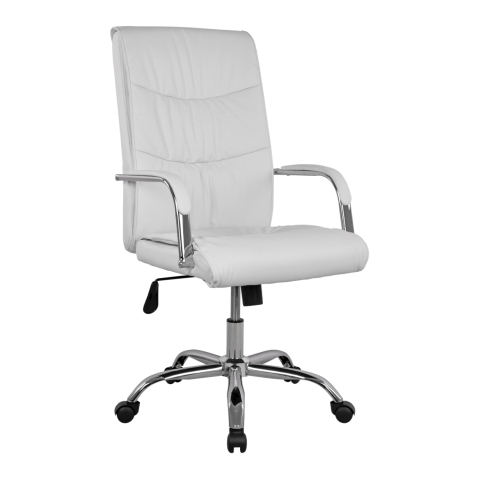 Scaune de birou - Office Chair Director's White with chromed base Jacob HM1044.12 57x75,5x100 cm