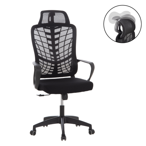 Scaune de birou - OFFICE CHAIR ELVAR HM1219.01 BLACK MESH--POLYPROPYLENE BASE 63x56x125Hcm.