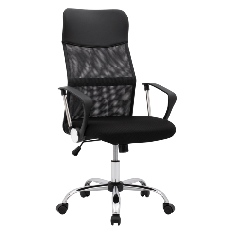 Mobilier de birou - Office chair HM1000.01 Black With Mesh and chromed base 61x56x118 cm