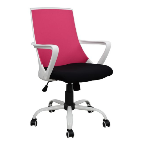 Scaune de birou - Office chair HM1053.05 Pink with mesh and metal base 58x59x103 cm