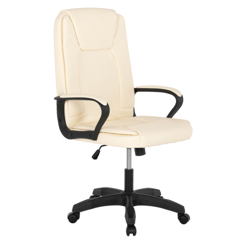 Scaune de birou - OFFICE CHAIR HM1188.03 ECRU PU LEATHER 63x70x114Hcm.