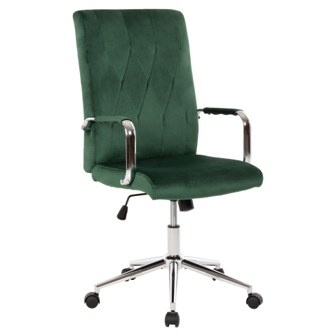 Scaune de birou - OFFICE CHAIR JOSEF HM1181.03 CYPRESS GREEN VELVET-INOX BASE 58x61x105-113Hcm.