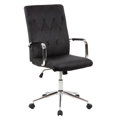 Scaune de birou - OFFICE CHAIR JOSEF HM1181.04 BLACK VELVET-INOX BASE 58x61x105-113Hcm.