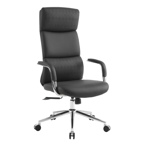 Scaune de birou - OFFICE CHAIR MEITE HM18353.01 BLACK PU LEATHER--CHROMED BASE 66x71x127Hcm.