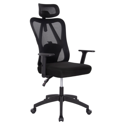 Scaune de birou - OFFICE CHAIR MEXER ΗΜ1195.01 BLACK MESH-BLACK PP BASE 68x70x136Hcm.