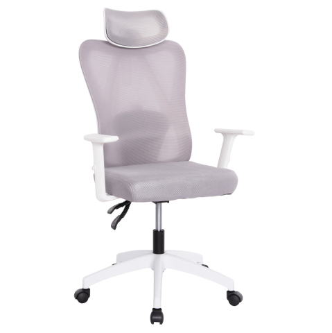 Scaune de birou - OFFICE CHAIR MEXER HM1195.02 GREY MESH-WHITE PP BASE 68x70x136Hcm.