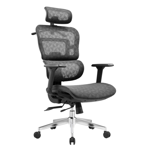 Scaune de birou - OFFICE CHAIR MODEN HM1215.01 BLACK MESH FABRIC--CHROMED BASE 68x69x126Hcm.
