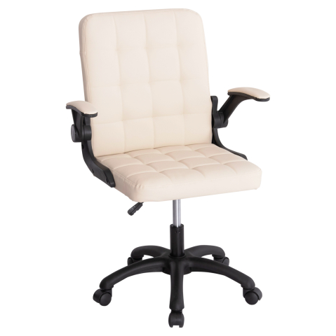 Scaune de birou - OFFICE CHAIR PORTIMA HM1197.04 BEIGE PVC-BLACK FRAME and BASE 66.5x57x97Hcm.