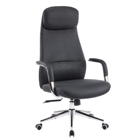 Scaune de birou - OFFICE CHAIR SONTY HM18354.01 BLACK PU LEATHER--CHROMED BASE 64x68x125Hcm.