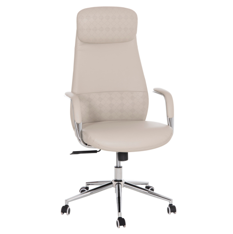 Scaune de birou - OFFICE CHAIR SONTY HM18354.10 GREY PU LEATHER--CHROMED BASE 64x68x125Hcm.