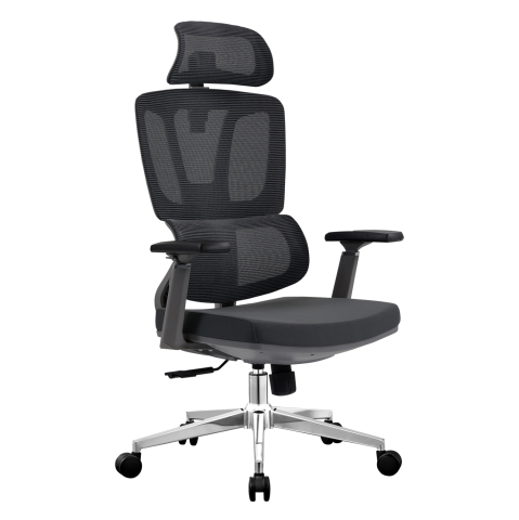 Scaune de birou - OFFICE CHAIR TASKMASTER HM1216.01 BLACK MESH FABRIC--CHROMED BASE 69x65x125Hcm.
