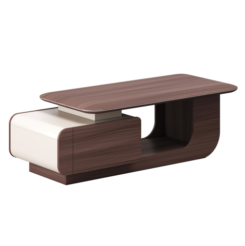 Mese pentru vizitatori - OFFICE COFFEE TABLE SERIES PRESIDENT HM2150 MELAMINE IN WALNUT-BEIGE 140x60x45Hcm.