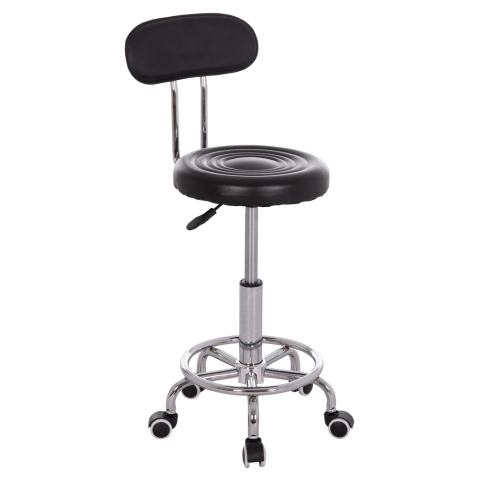 Taburete auxiliare - OFFICE DESIGNER'S SWIVEL STOOL IRIS HM211.21 BLACK PU 34x43x86.5Hcm.