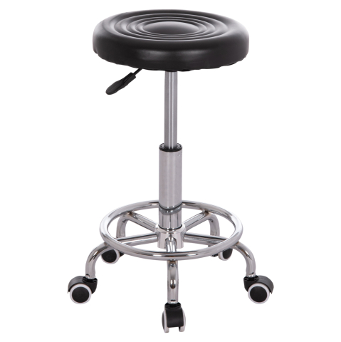 Taburete auxiliare - OFFICE DESIGNER'S SWIVEL STOOL IRIS HM212.21 BLACK PU Φ32x45-60Hcm.