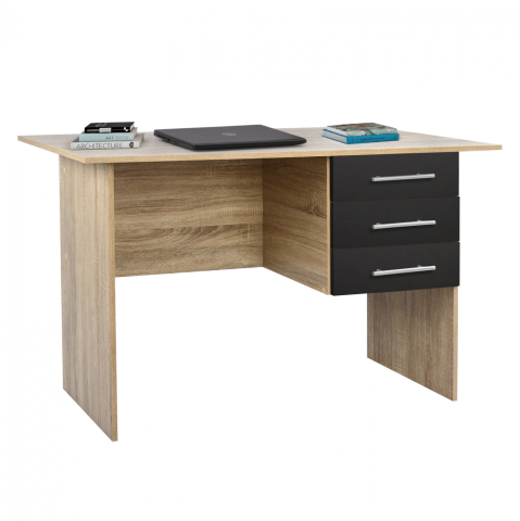 Birouri - Office desk Melamine HM2029.04 with 3 drawers Sonama-Grey 120x60x76cm