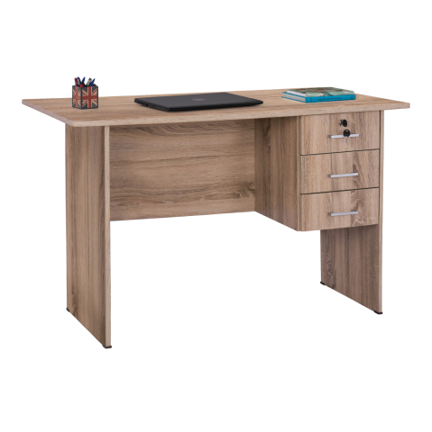Birouri - Office melamine with 3 drawers HM2268.02 grey color 120x60x75 cm