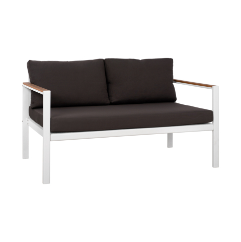 Canapele - OUTDOOR 2-SEATER SOFA SAFIYA HM5523.01 ALUMINUM IN WHITE-ANTHRACITE CUSHIONS 144x70x85Hcm.