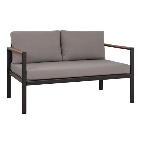 Canapele - OUTDOOR 2-SEATER SOFA SAFIYA HM5523.02 ALUMINUM IN ANTHRACITE--GREY CUSHIONS 144x70x85Hcm.