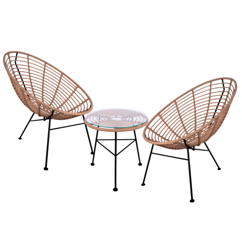Seturi canapea - OUTDOOR 3PCS SET ALLEGRA HM10335 BEIGE WICKER-METAL