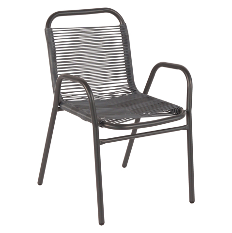 Scaune - Fotolii - OUTDOOR ARMCHAIR AVRIL HM5968.01 METAL AND SYNTHETIC RATTAN IN GREY COLOR 54.5x56x78H