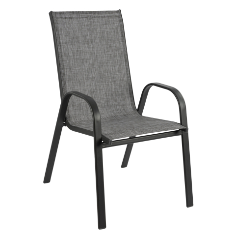 Scaune - Fotolii - OUTDOOR ARMCHAIR LEON HM5000.01 GREY METAL FRAME-GREY TEXTILENE 54x70x93Hcm.