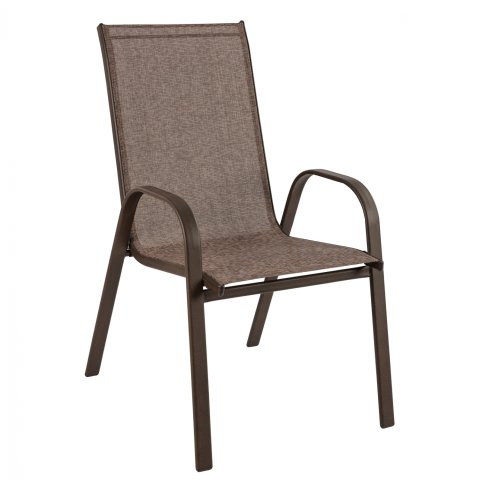 Scaune - Fotolii - OUTDOOR ARMCHAIR LEON HM5000.02 BROWN METAL FRAME-BROWN TEXTILENE 54x70x93Hcm.