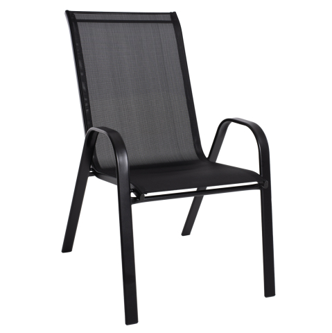 Scaune - Fotolii - OUTDOOR ARMCHAIR LEON HM5000.03 BLACK METAL-BLACK TEXTILENE 55x77x95Hcm.
