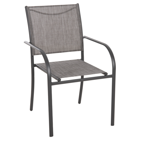 Scaune - Fotolii - OUTDOOR ARMCHAIR REDAN HM5976.01 GREY METAL-GREY TEXTILENE 56x60x88Hcm.