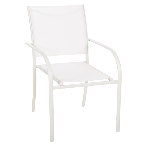 Scaune - Fotolii - OUTDOOR ARMCHAIR REDAN HM5976.02 WHITE METAL-WHITE TEXTILENE 56x60x88Hcm.