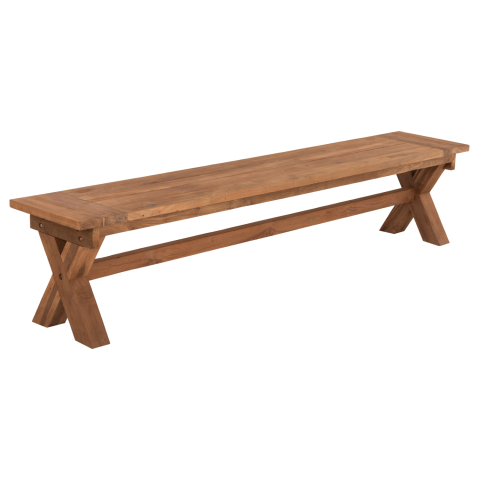Banci - OUTDOOR BENCH HM9564 RECYCLED TEAK WOOD IN NATURAL COLOR 220x40x45Hcm.