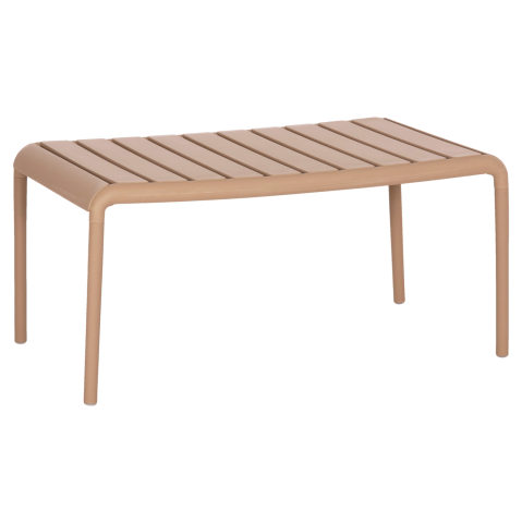 Mese - OUTDOOR COFFEE TABLE KORVER HM6334.04 POLYPROPYLENE IN CAPPUCCINO 100x60x46Hcm.