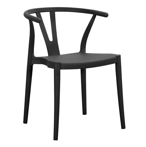 Exterior - OUTDOOR DINING CHAIR BRAVE HM6625.02 POLPYPROPYLENE IN BLACK 47x42x84.5Hcm