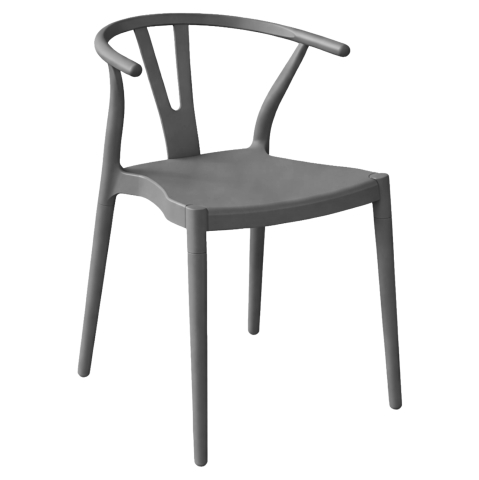 Exterior - OUTDOOR DINING CHAIR BRAVE HM6625.03 POLPYPROPYLENE IN GREY 47x42x84.5Hcm