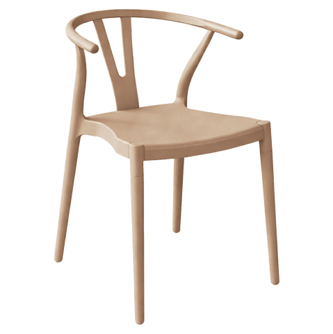 Exterior - OUTDOOR DINING CHAIR BRAVE HM6625.04 POLPYPROPYLENE IN CAPPUCCINO COLOR 47x42x84.5Hcm