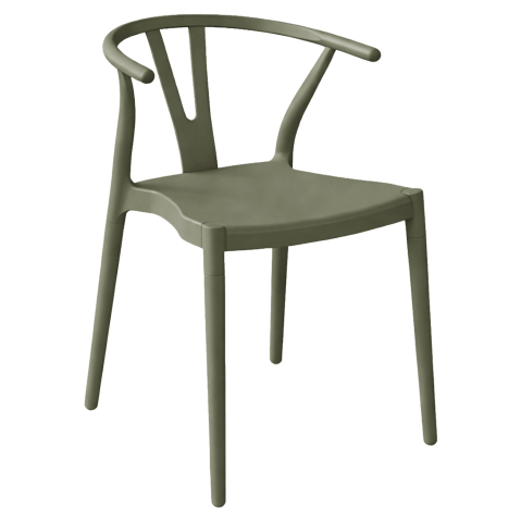 Exterior - OUTDOOR DINING CHAIR BRAVE HM6625.05 POLPYPROPYLENE IN OLIVE GREEN 47x42x84.5Hcm