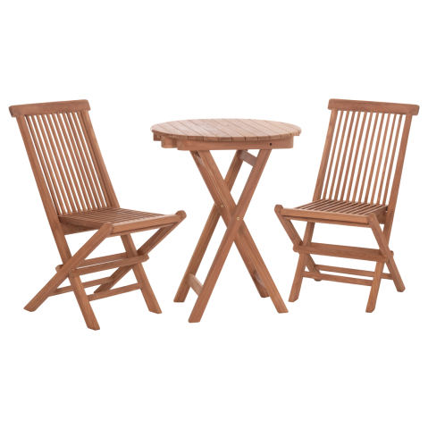 Seturi mese dining - OUTDOOR DINING SET 3PCS FOLDABLE HEIDEL HM10921 TEAK WOOD IN NATURAL