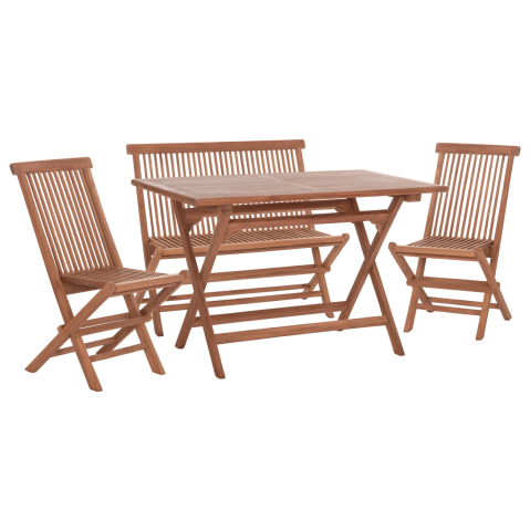 Seturi mese dining - OUTDOOR DINING SET 4PCS FOLDABLE ERIS HM10920 TEAK WOOD IN NATURAL