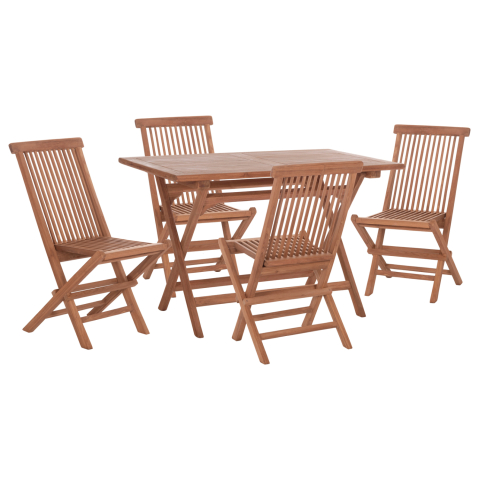Seturi mese dining - OUTDOOR DINING SET 5PCS FOLDABLE ERIS HM10919 TEAK WOOD IN NATURAL