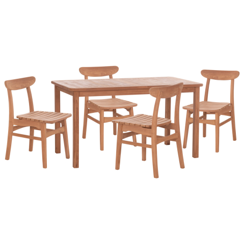 Seturi mese dining - OUTDOOR DINING SET 5PCS ROBBIE HM10926 TEAK WOOD IN NATURAL COLOR