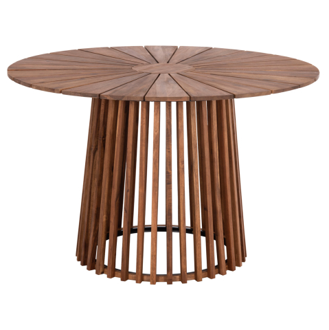 Mese - OUTDOOR DINING TABLE CRISTOBAL HM6234 ACACIA WOOD-METAL Φ120x76Hcm.