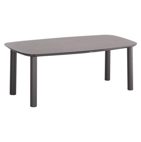 Mese - OUTDOOR DINING TABLE DOSUN HM6202.01 DARK GREY ALUMINUM-3D PRINT GLASS TOP IN CERAMIC LOOK 220x100x75H