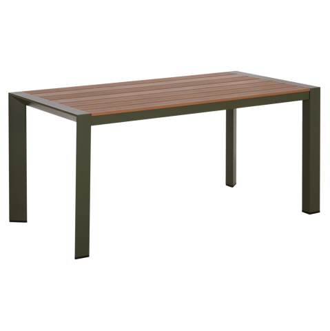Mese - OUTDOOR DINING TABLE GOYA HM6059.07 ALUMINUM IN OLIVE GREEN and POLYWOOD 160X80Χ75Hcm.