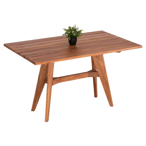 Mese - OUTDOOR DINING TABLE RECTANGULAR LEO HM6137 SOLID TEAK WOOD 130x80x76Hcm.