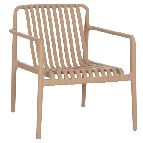 Exterior - OUTDOOR LOUNGE ARMCHAIR MALEN HM6626.04 CAPPUCCINO POLYPROPYLENE 67x75x75Hcm