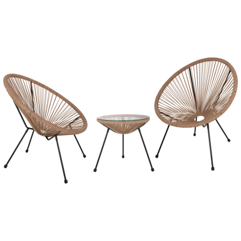 Seturi canapea - OUTDOOR LOUNGE SET 3PCS ACAPULCO HM21100 TWISTED WICKER-METAL