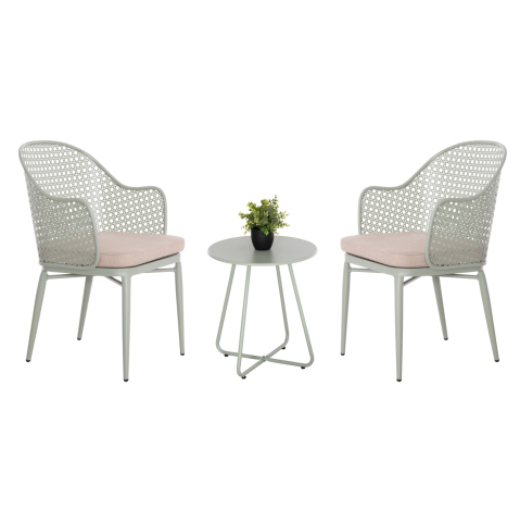 Seturi canapea - OUTDOOR LOUNGE SET 3PCS OREGO HM21107.06 ALUMINUM and METAL IN PISTACHIO GREEN COLOR