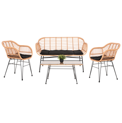 Seturi canapea - OUTDOOR LOUNGE SET 4PCS ALLEGRA HM21052 WICKER-METAL